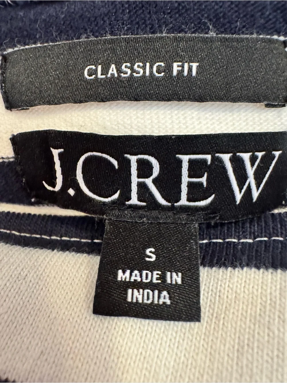 J. Crew Navy and White Striped Boatneck Tunic
